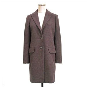 J Crew Wool Tweed Topcoat Burgundy Carbon 8